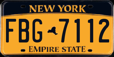NY license plate FBG7112