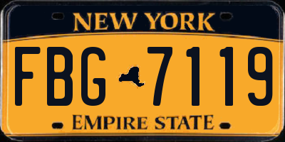 NY license plate FBG7119