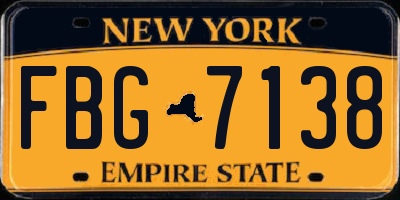 NY license plate FBG7138