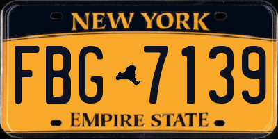 NY license plate FBG7139