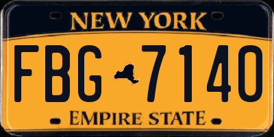 NY license plate FBG7140