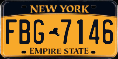 NY license plate FBG7146