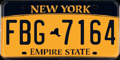 NY license plate FBG7164