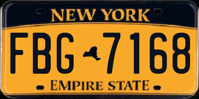 NY license plate FBG7168
