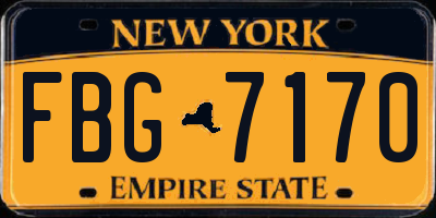NY license plate FBG7170