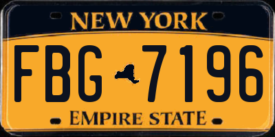 NY license plate FBG7196