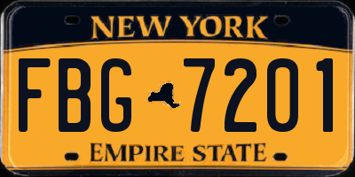 NY license plate FBG7201