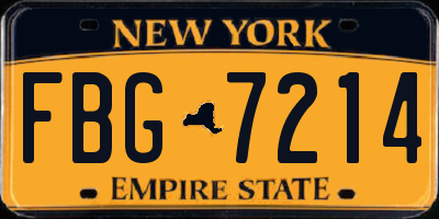 NY license plate FBG7214