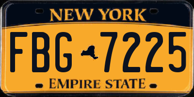 NY license plate FBG7225