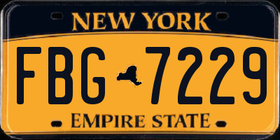 NY license plate FBG7229
