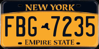 NY license plate FBG7235