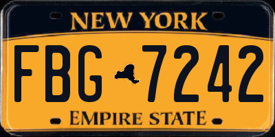 NY license plate FBG7242