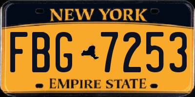 NY license plate FBG7253