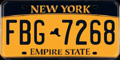 NY license plate FBG7268