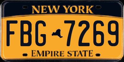 NY license plate FBG7269