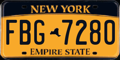 NY license plate FBG7280