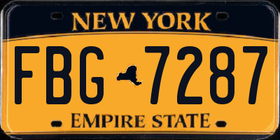 NY license plate FBG7287