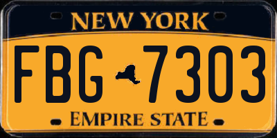 NY license plate FBG7303