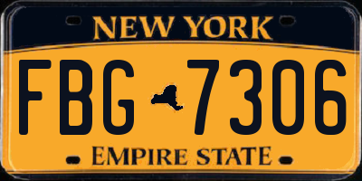 NY license plate FBG7306