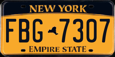 NY license plate FBG7307