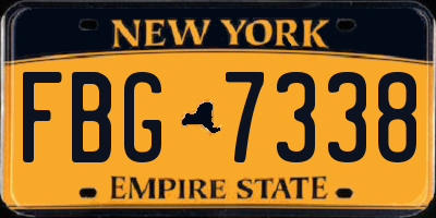 NY license plate FBG7338