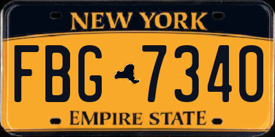 NY license plate FBG7340
