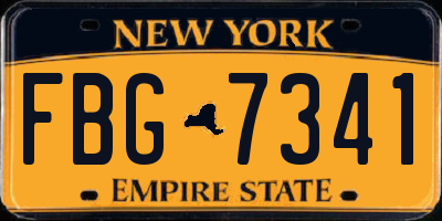 NY license plate FBG7341