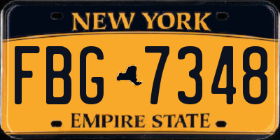 NY license plate FBG7348