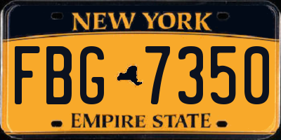 NY license plate FBG7350