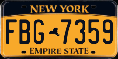 NY license plate FBG7359
