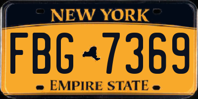 NY license plate FBG7369