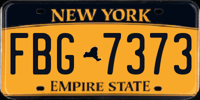NY license plate FBG7373