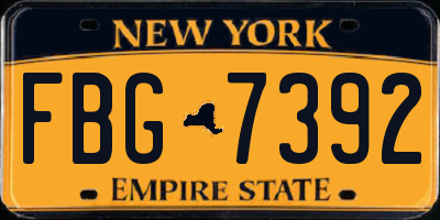 NY license plate FBG7392