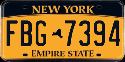 NY license plate FBG7394