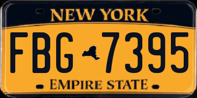 NY license plate FBG7395