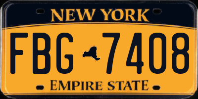 NY license plate FBG7408