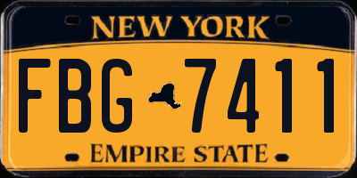 NY license plate FBG7411