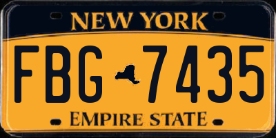 NY license plate FBG7435