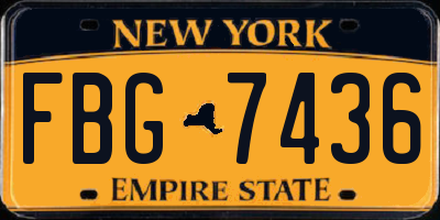 NY license plate FBG7436