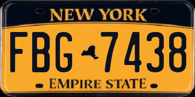 NY license plate FBG7438