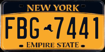 NY license plate FBG7441