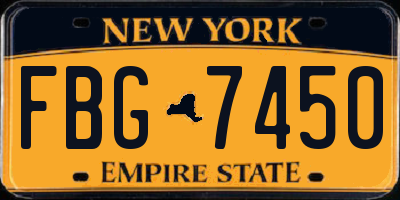NY license plate FBG7450