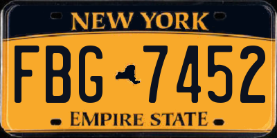 NY license plate FBG7452