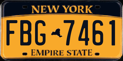 NY license plate FBG7461