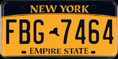 NY license plate FBG7464