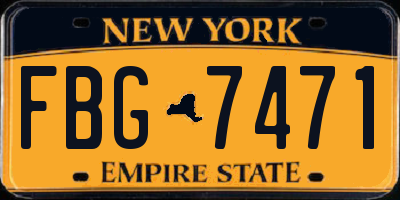 NY license plate FBG7471
