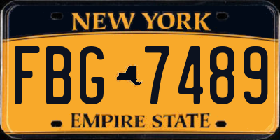 NY license plate FBG7489