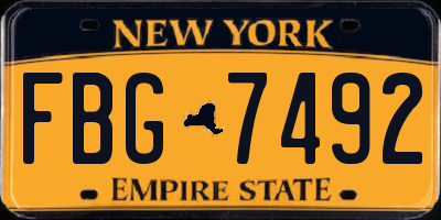 NY license plate FBG7492