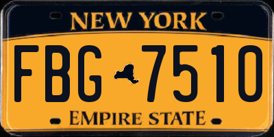 NY license plate FBG7510
