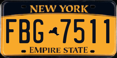 NY license plate FBG7511